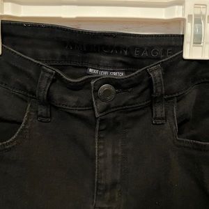 Black Ripped American Eagle Super Stretch Skinny